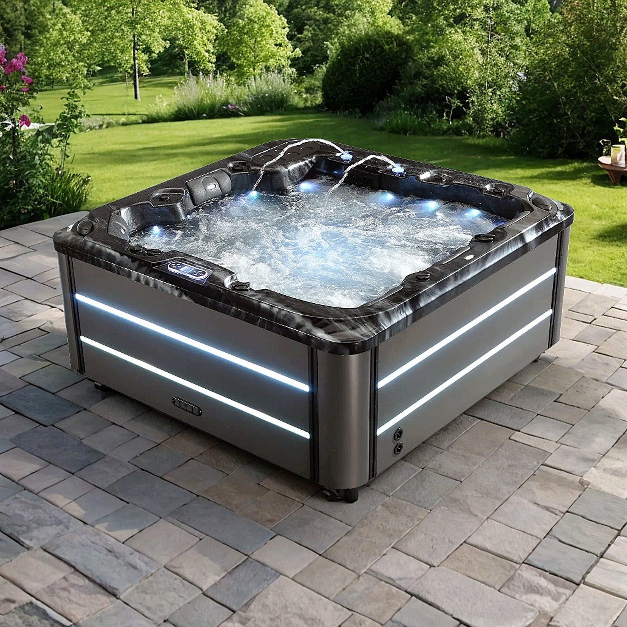 Spabad - Vivid Dreams WiFi - 5-6 personer | Svart utgave | Lyfco