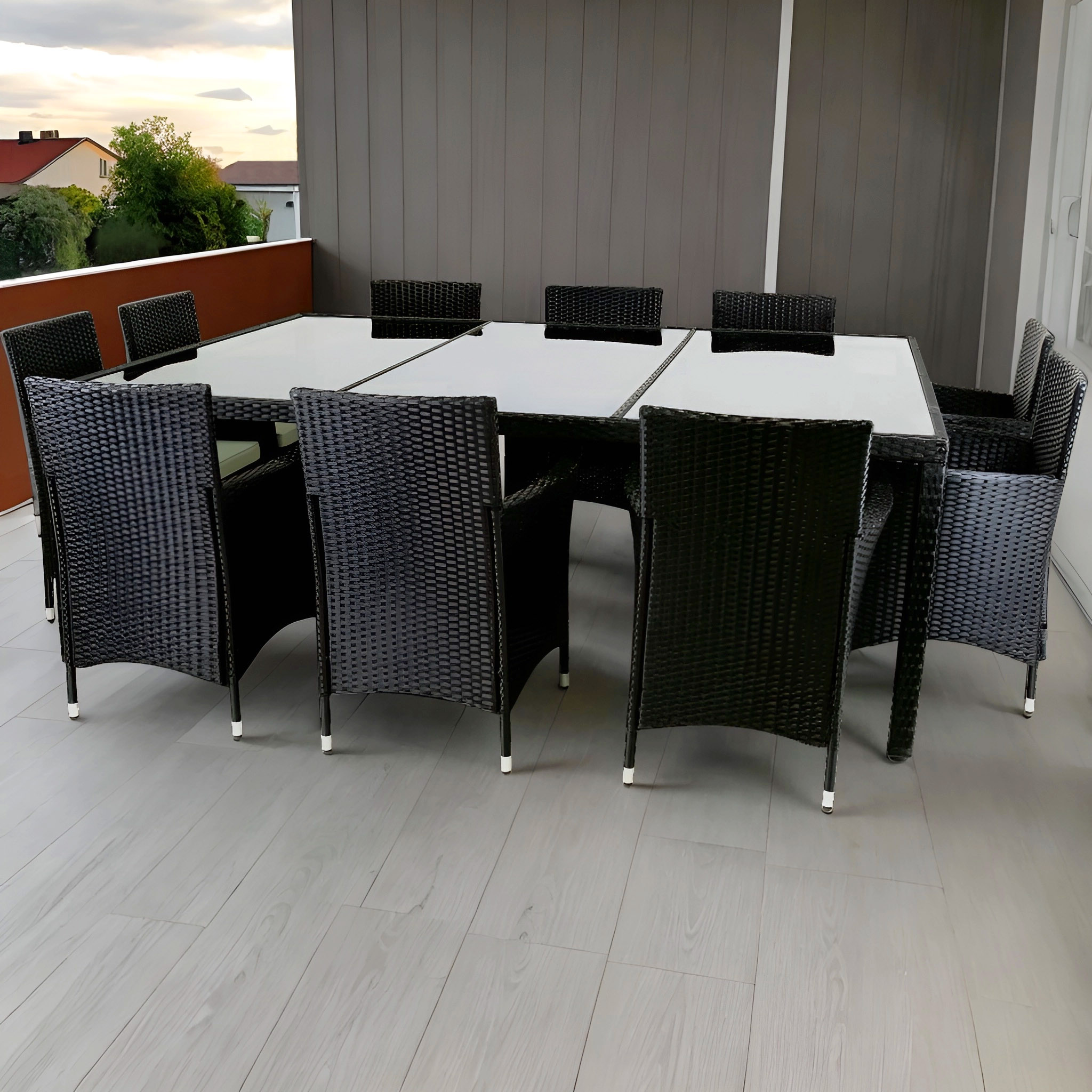 Stor utemøbelgruppe 220x160cm - 10 stoler