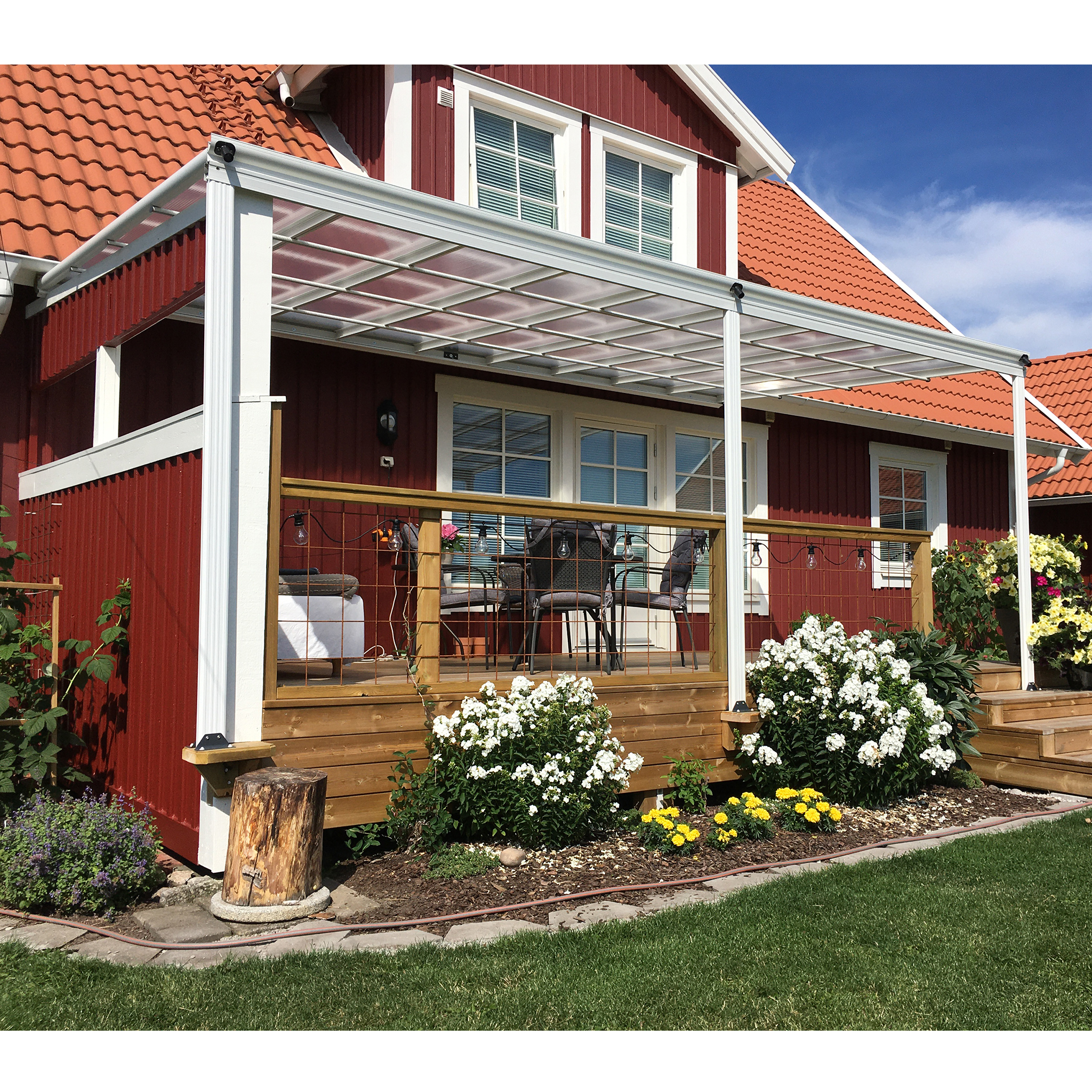 Terrasse 5,6x3,0m | Ekstra høy | Kanalplast / Aluminium
