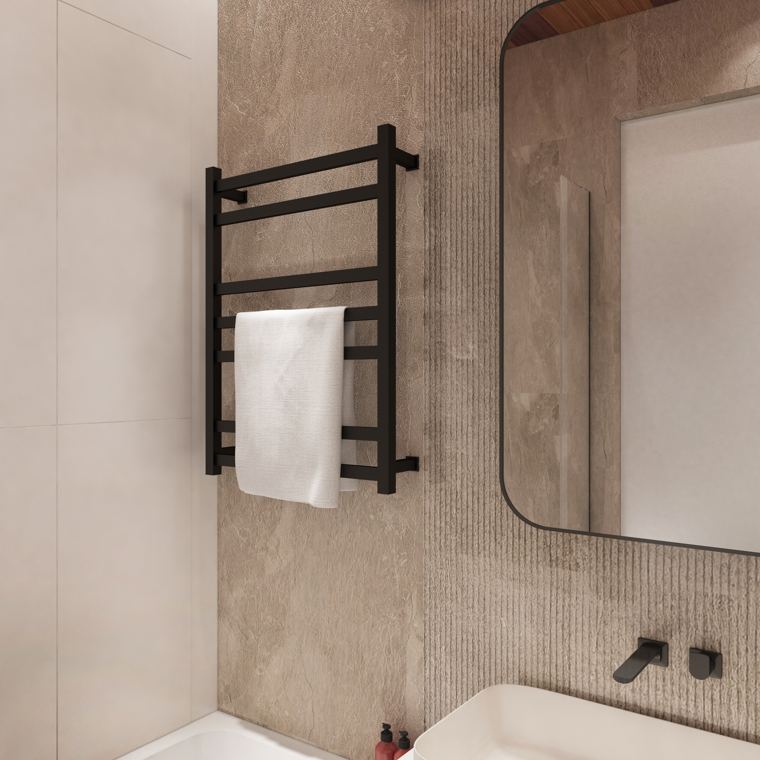 Elektrisk håndklestativ 60x82,5x12cm | SC06B | Svart