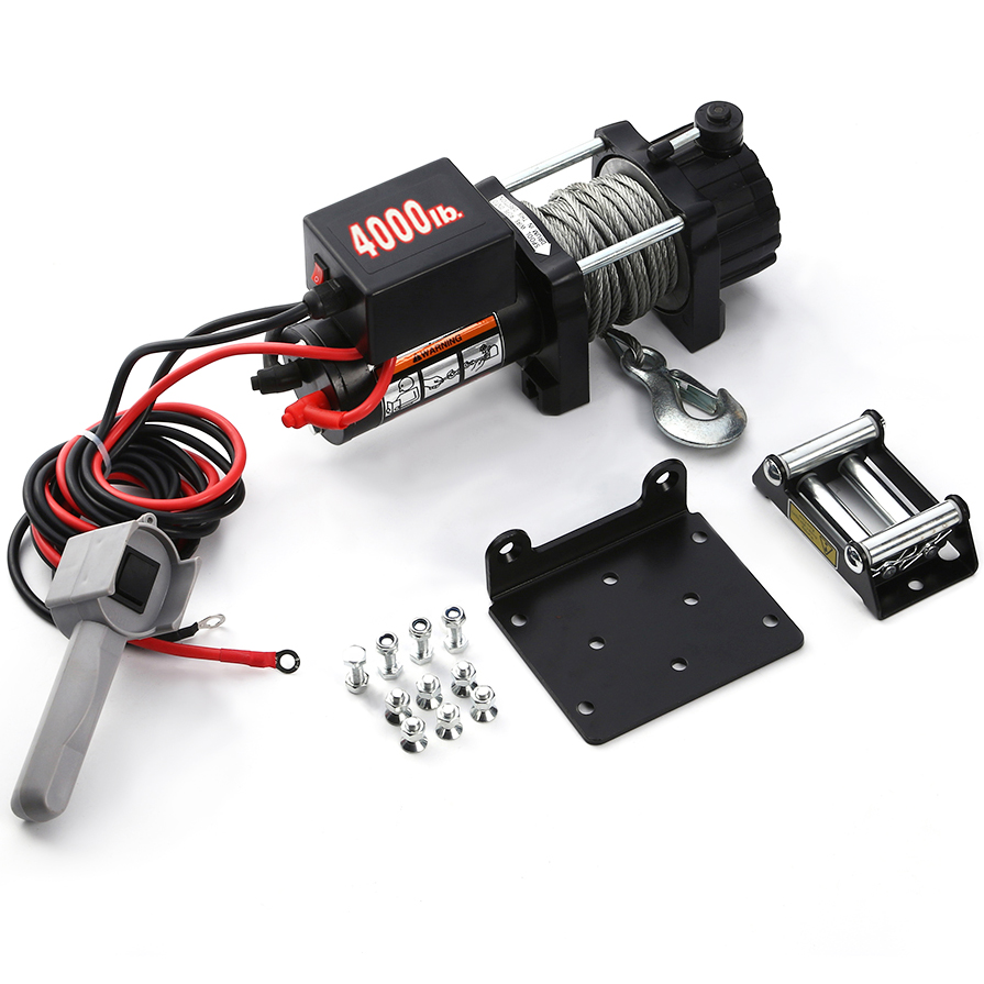 Elektrisk vinsj 12V for ATV, båthenger, osv. | Trekkapasitet 1818kg