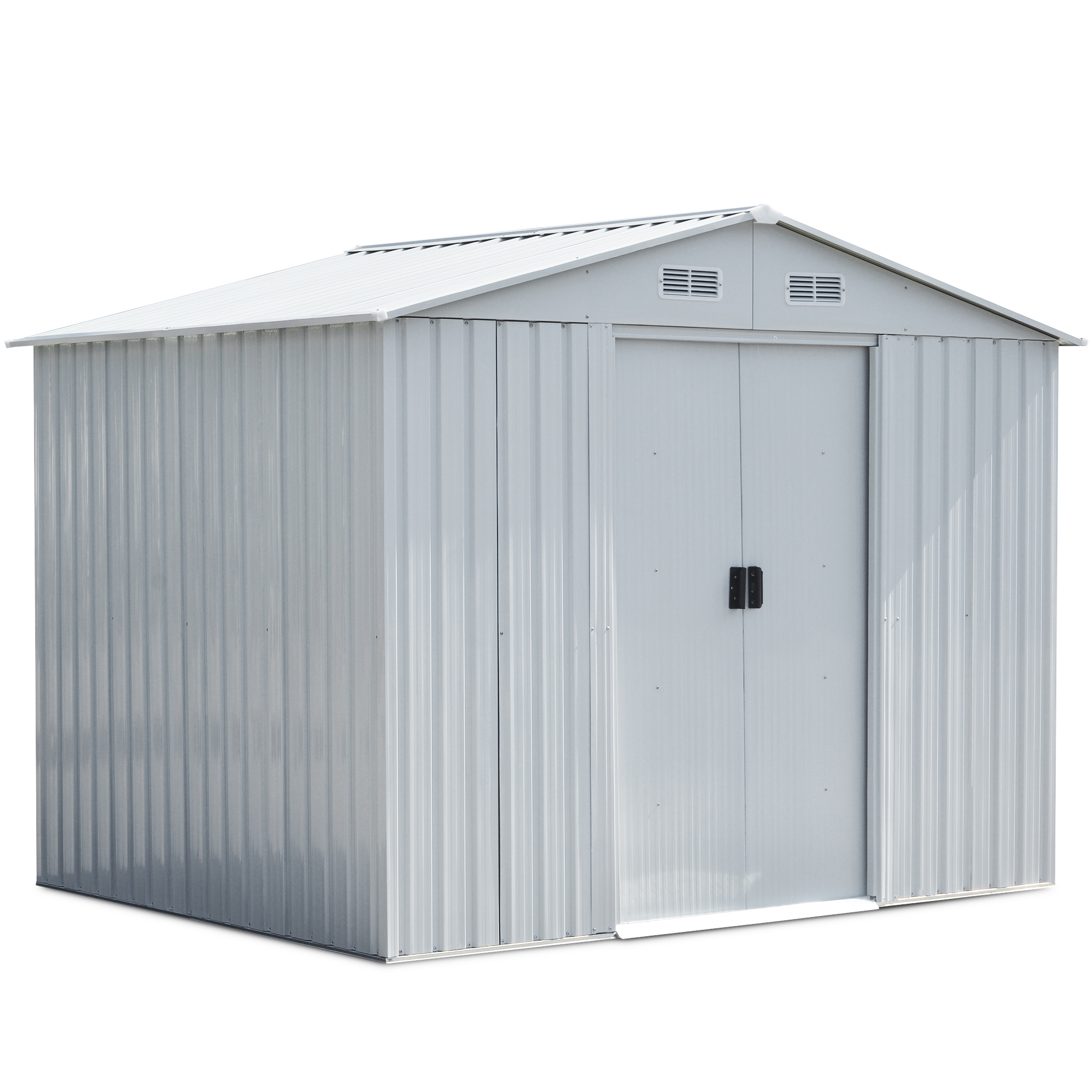 Lager og redskapsbod 5,3m² | Skyvedør | Med base | Hvit
