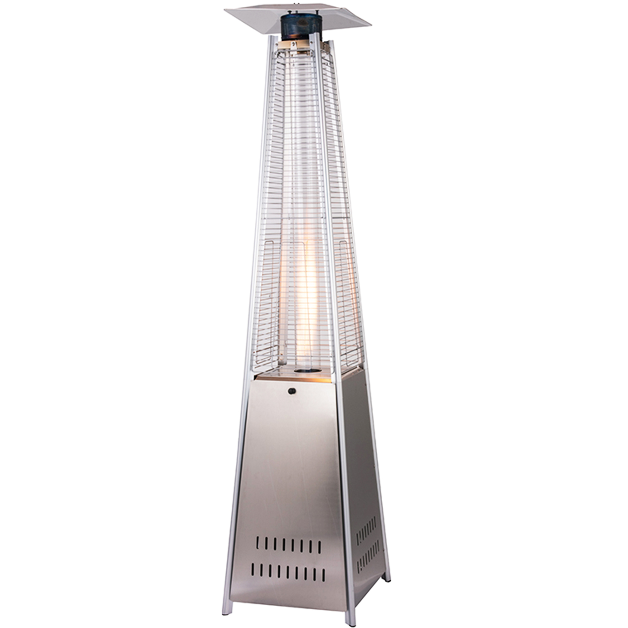 Gassdrevet terrassevarmer 13 kW | Pyramidformet | Rustfritt stål