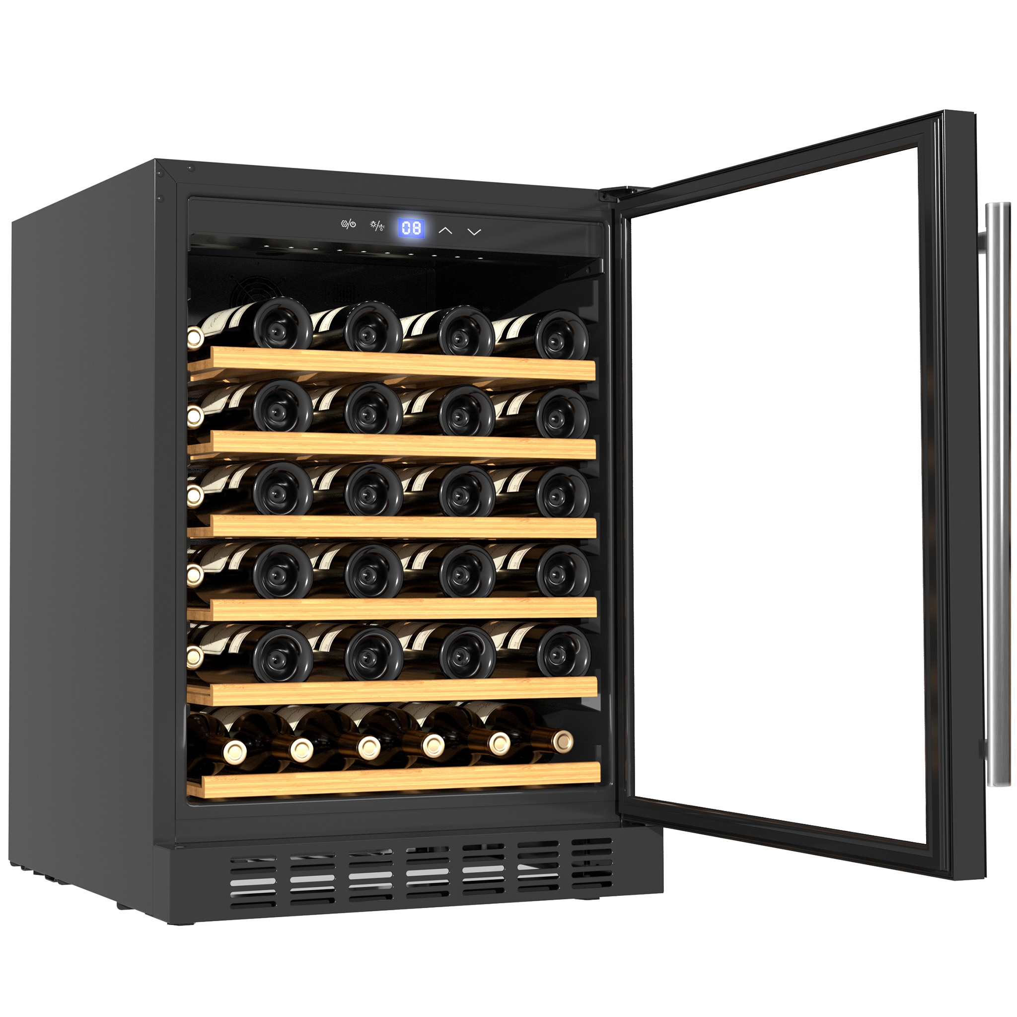 Vinkjøler for 46 flasker | Ekstra stillegående | LED-belysning