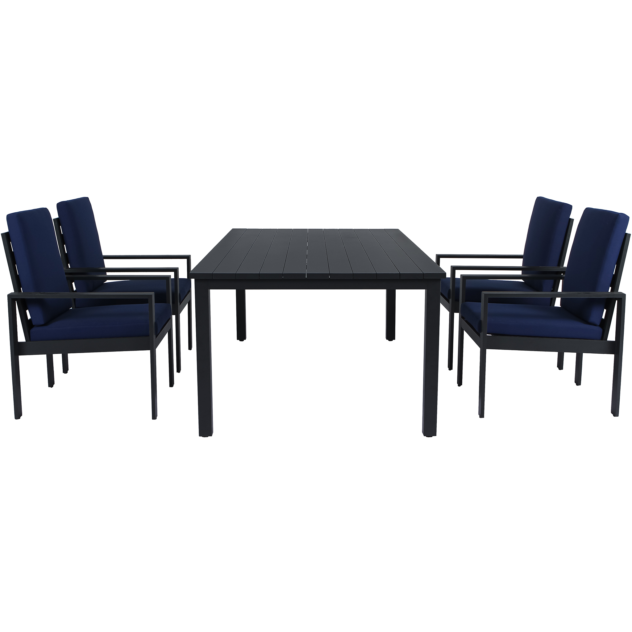 Premium utemøbler i aluminium | Bord & 4 stoler | Hamnviken
