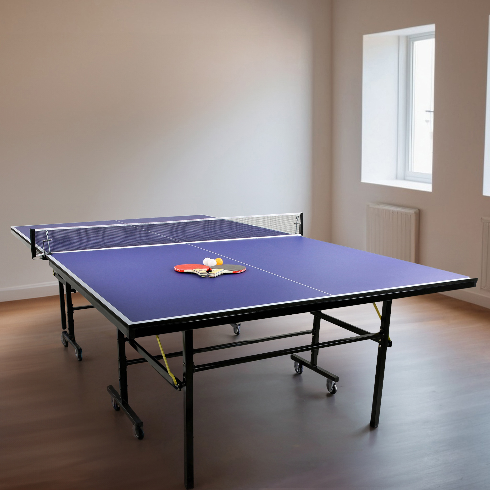 Bordtennisbord | Inkludert nett, racket og baller | Sammenleggbar | TTB02