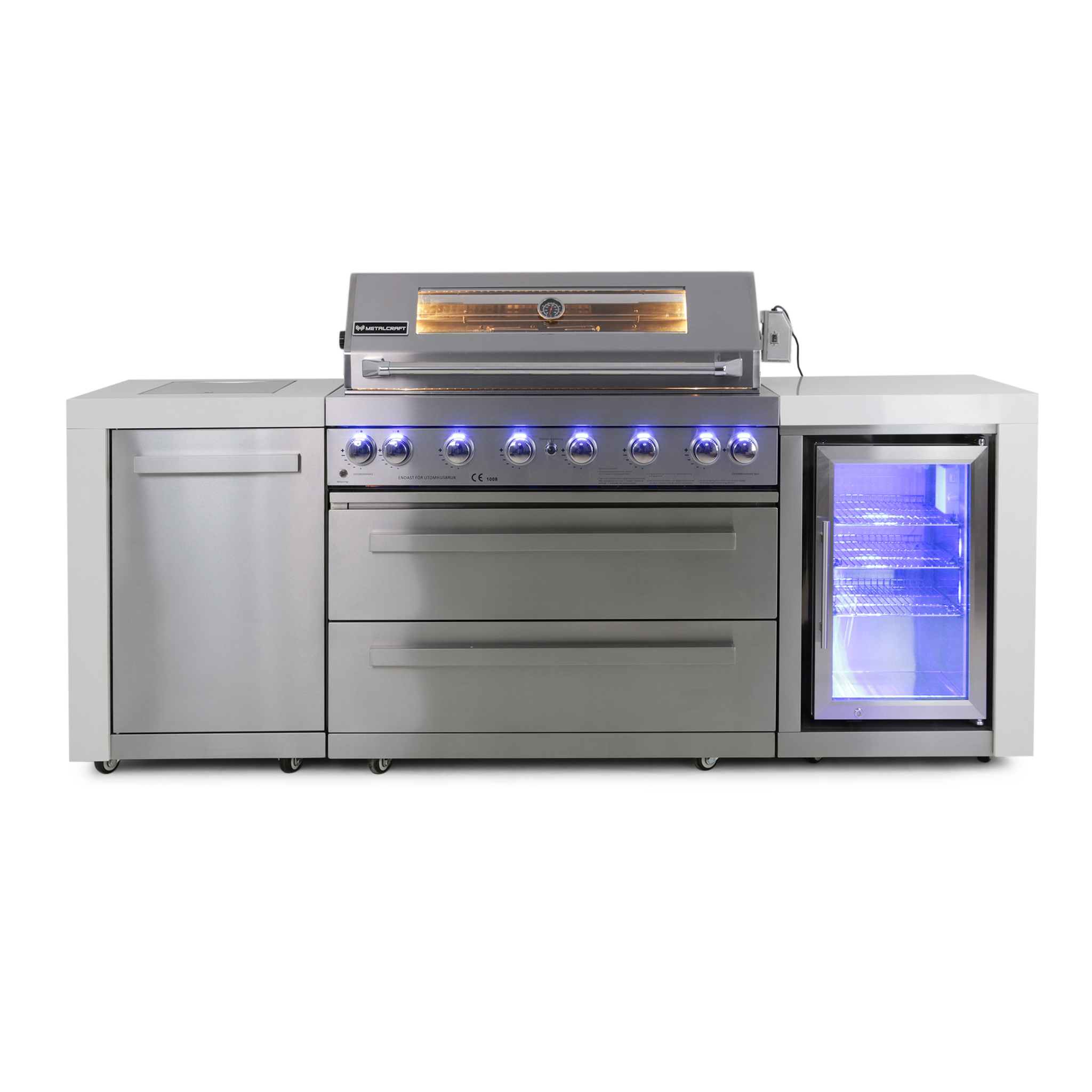 Stor rustfri gassgrill Austin