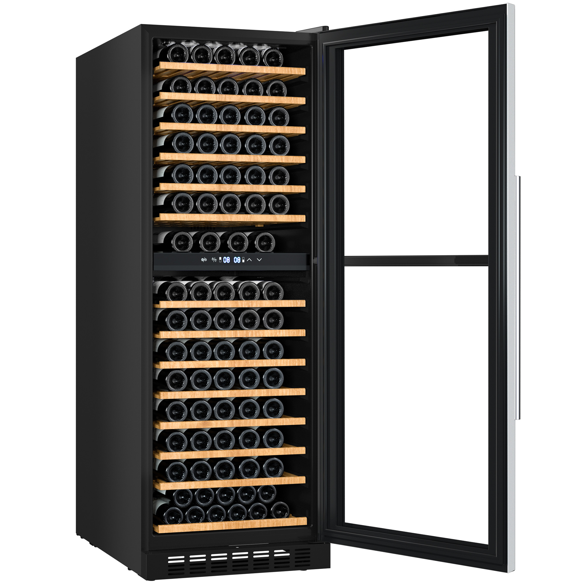 Stort frittstående vinkjøleskap 163 flasker | 2 temperatursoner | Stillegående løping