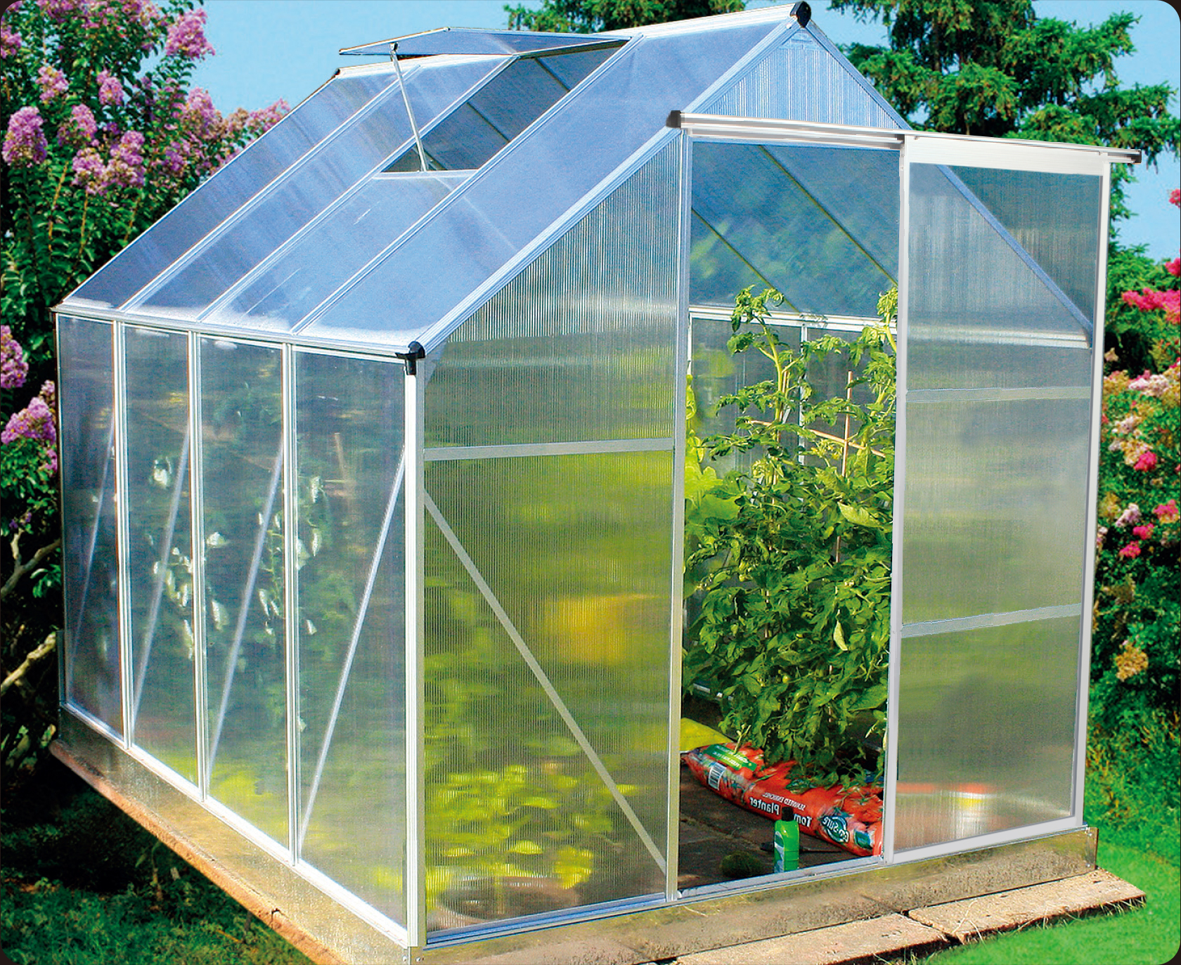 Veksthus 5,6m² | Høy dyrkingshøyde | Kanalplast